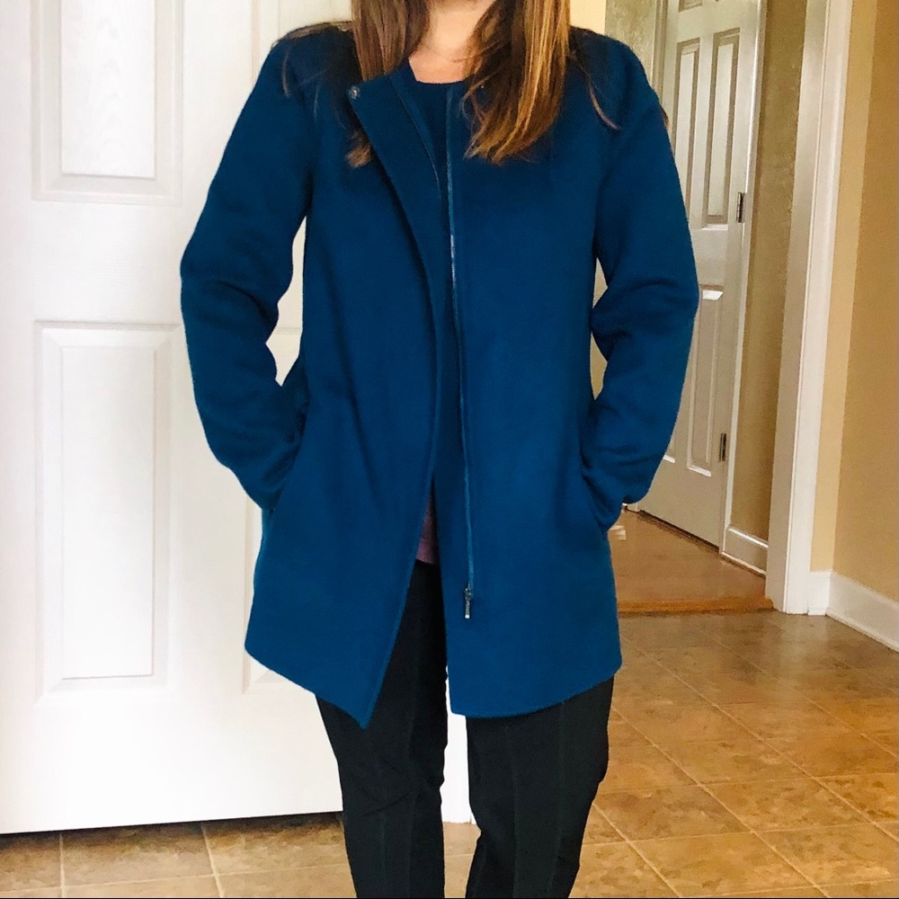 Talbots Wool Coat, blue, small